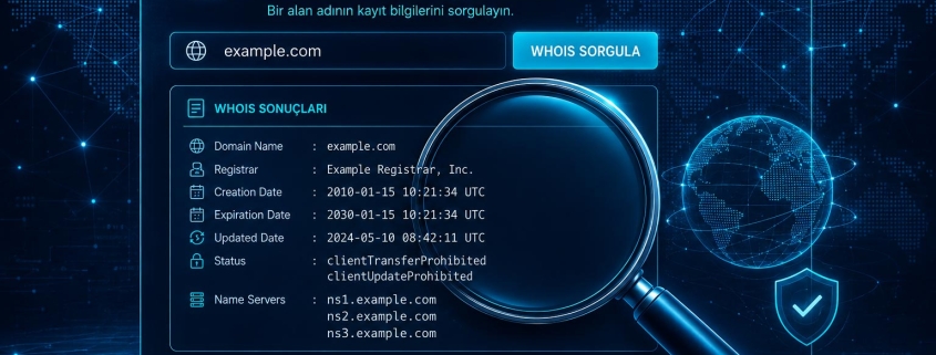 Web Sitesi Whois Sorgulama aracı, bir alan adının kayıt bilgilerini hızlı ve kolay şekilde görüntülemenizi sağlar.