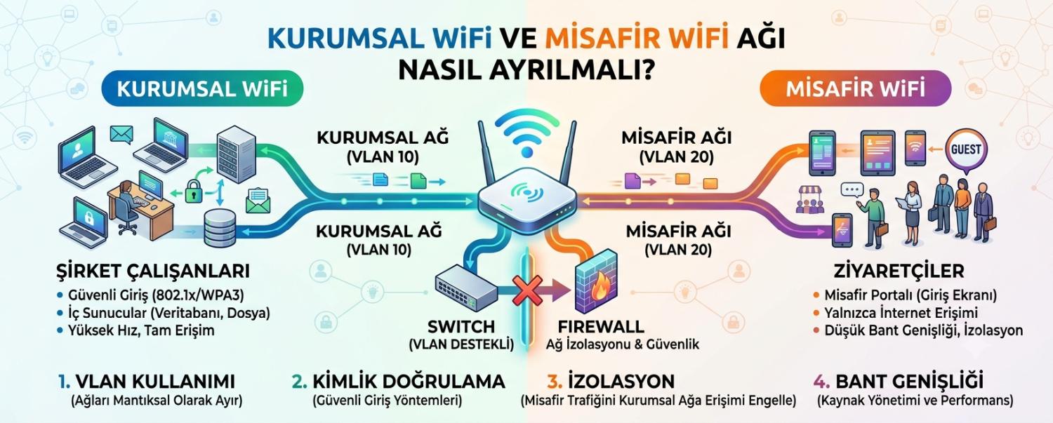 Kurumsal WiFi ve Misafir WiFi Ağı Nasıl Ayrılmalı?