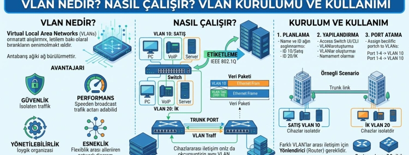 VLAN ile kurumsal ağ segmentasyonu ve firewall yapılandırması